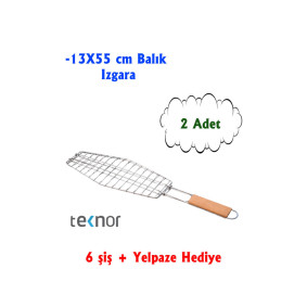 2 ADET Balık Izgara Krom Kaplama 6 Şiş ve Yelpaze Hediyeli 2 ADET Balık Izgara Krom Kaplama 6 Şiş ve Yelpaze Hediyeli