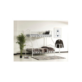 3 Kişilik Ebeveyn Yatak Odası 3lü Yazlık Misafir Metal Ranza 140*190 + 90*190 Cm