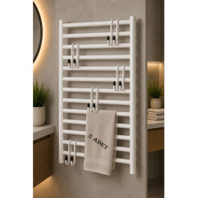 5'li Havlupan Askısı | Delmeden Takılan Banyo Havlu Askılığı 10x5 cm 5'li Havlupan Askısı | Delmeden Takılan Banyo Havlu Askılığı 10x5 cm