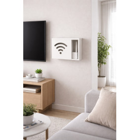 Ahşap Modem Saklama Kutusu Dekoratif WiFi Desenli Saklama Kutusu Demonte 35 X 40 cm Sürgülü Ahşap Modem Saklama Kutusu Dekoratif WiFi Desenli Saklama Kutusu Demonte 35 X 40 cm Sürgülü