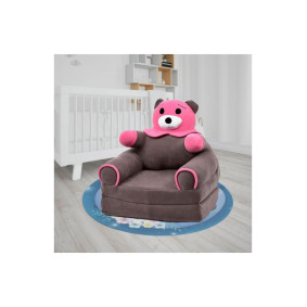 Ayıcık, Panda Sünger Katlanır Çocuk Koltuğu Gri - Pembe