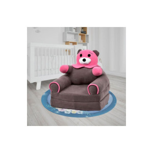 Ayıcık, Panda Sünger Katlanır Çocuk Koltuğu Gri - Pembe
