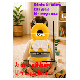 Bebek Kafa Koruma Yastığı Arı Model 20x30 Ebat Sarı-Gri