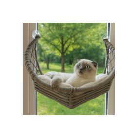 Hilal Kedi Cam Yatağı & Cam Askılı Vantuzlu Kedi Yatağı