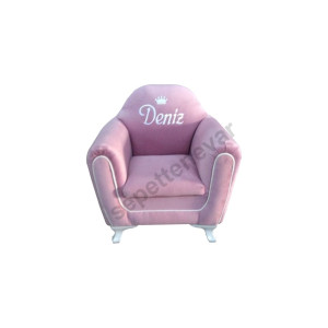 İsme Özel Şeritli Çocuk Koltuğu Pembe