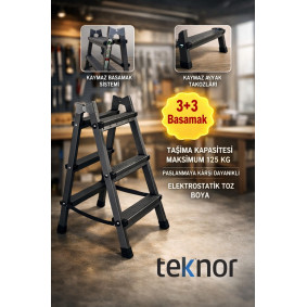 Kutlu Çift Taraflı 3+3 Metal Merdiven