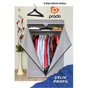 Prado Basic Çelik Profilli Portatif Bez Dolap Gri Prado Basic Çelik Profilli Portatif Bez Dolap Gri