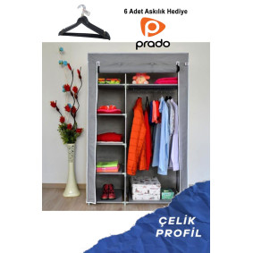 Prado Elit Yandan Raflı Çelik Profilli Bez Dolap Prado Elit Yandan Raflı Çelik Profilli Bez Dolap